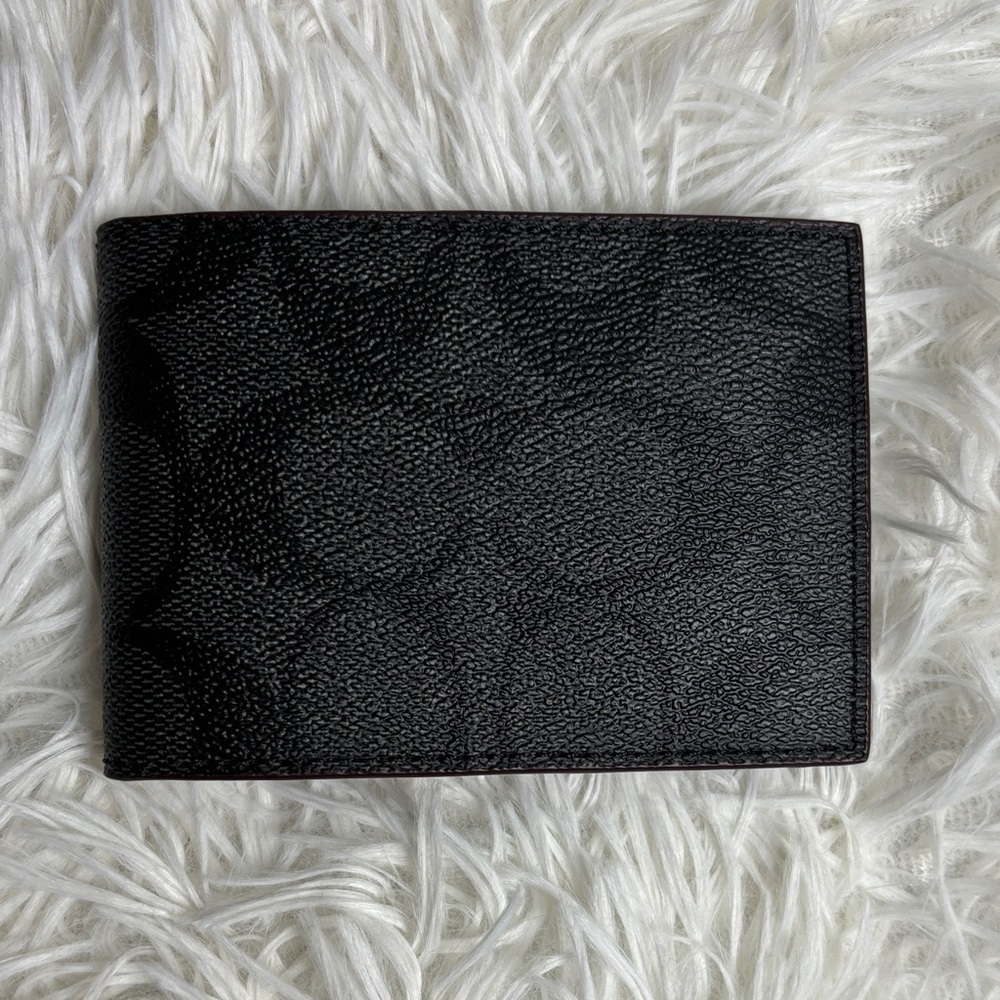 Coach Black Textured Leather Card Holder